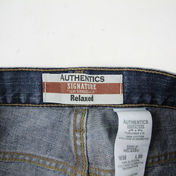 Levi Strauss Signature Men's Relaxed Jeans Dark 38 - Picture 5 of 8
